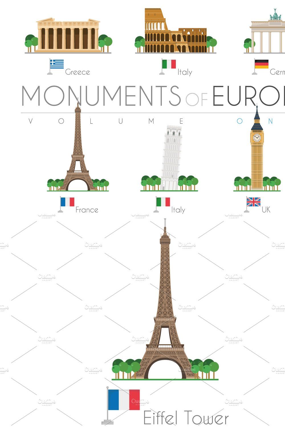 Monuments of Europe Volume 1 pinterest preview image.