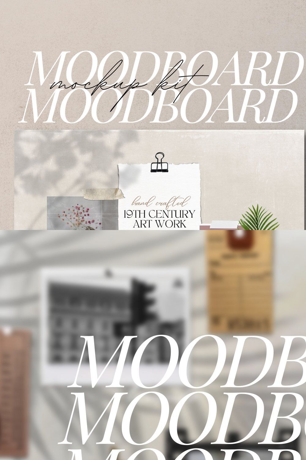 Moodboard Mockup Scene Creator Canva pinterest preview image.