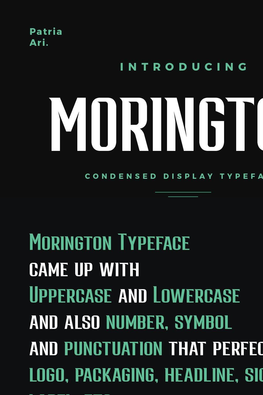 Morington Display Typeface pinterest preview image.