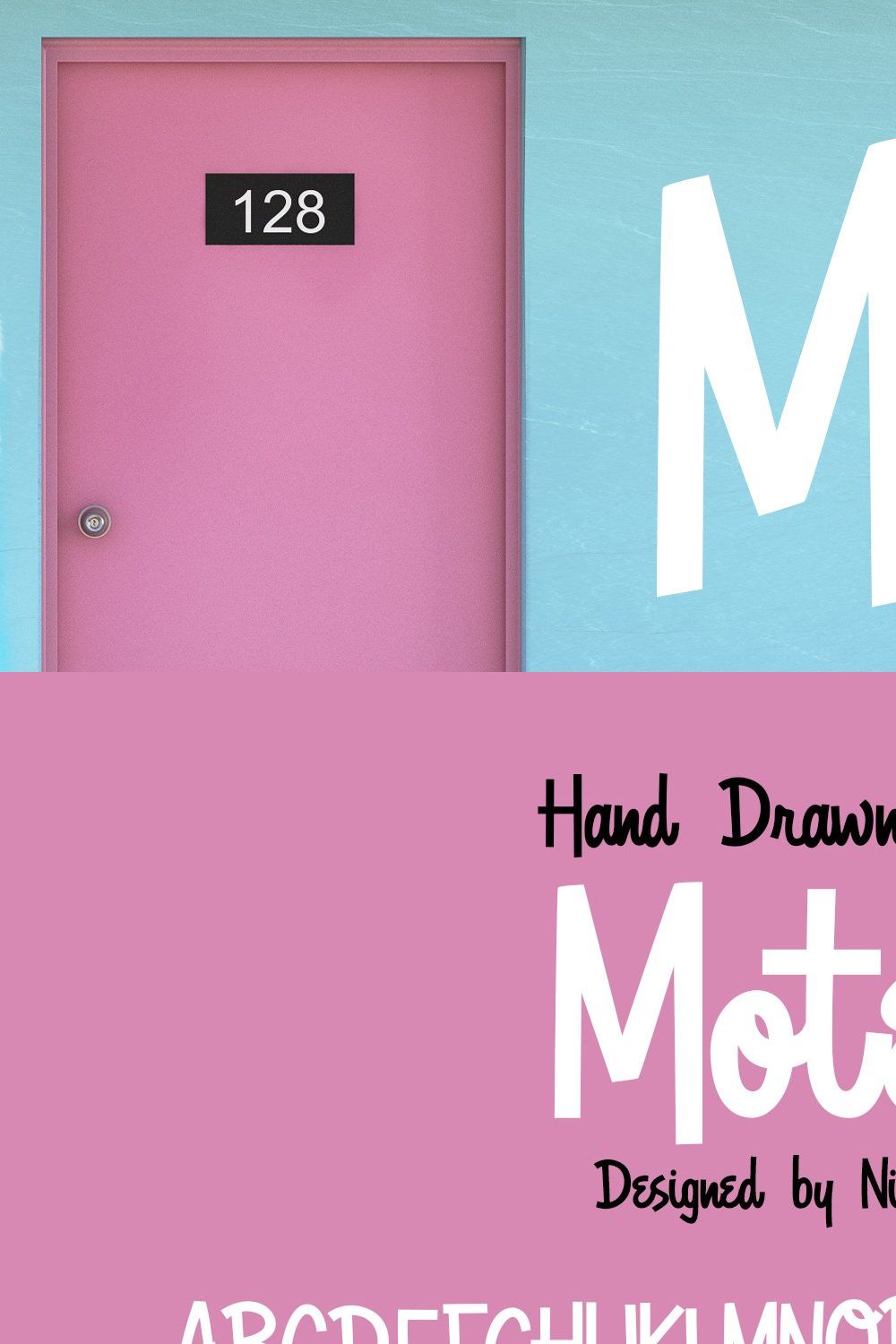 Motel Hand Drawn Font pinterest preview image.