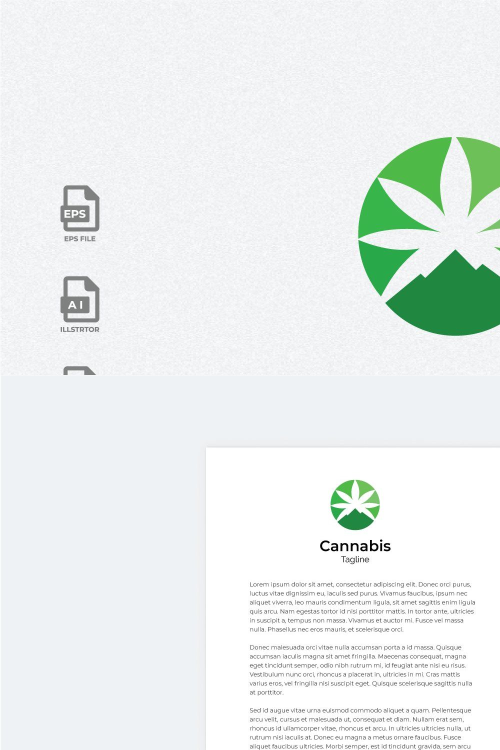 Mountain cannabis logo template pinterest preview image.