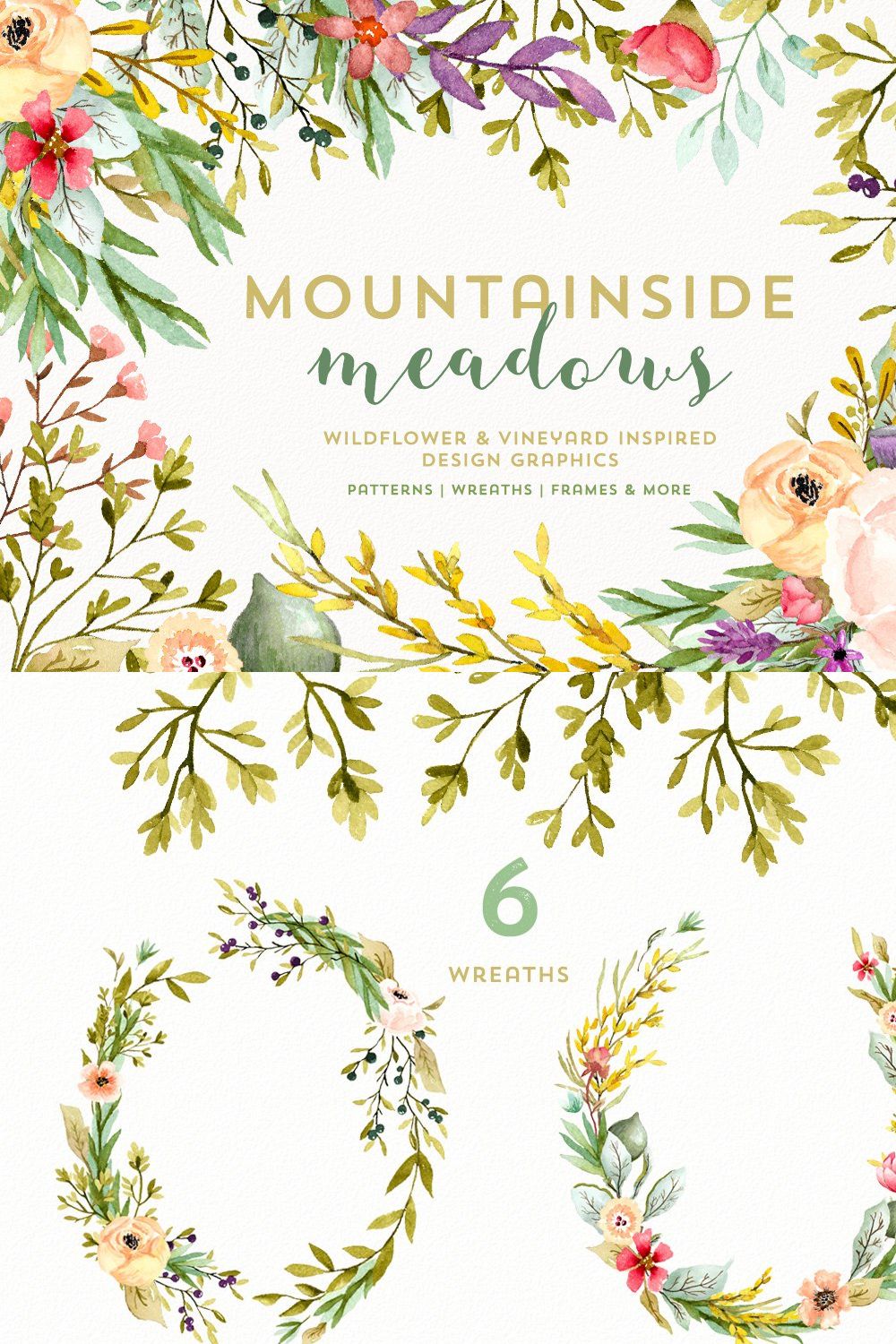 Mountainside Meadows Wildflowers pinterest preview image.