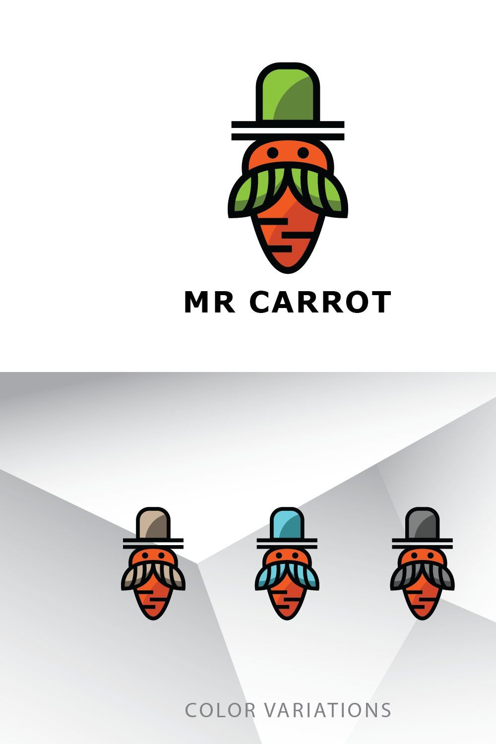 Mr Carrot Logo Template pinterest preview image.