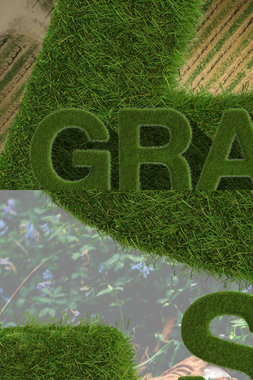 Ms Grass Bitmap Font & PNGs pinterest preview image.