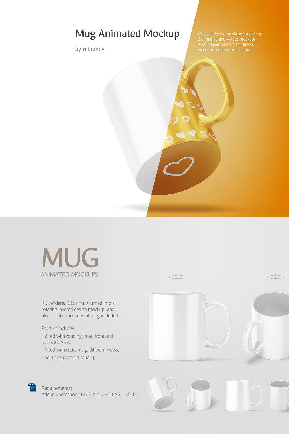 Mug Animated Mockup pinterest preview image.