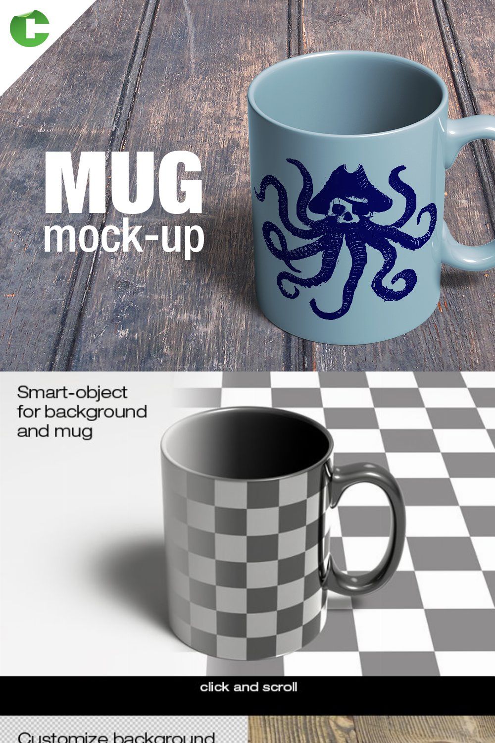 Mug Mock-Up pinterest preview image.