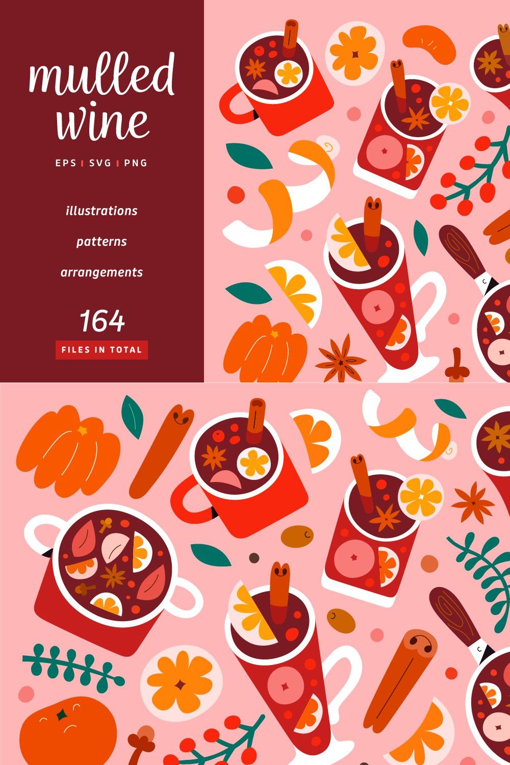 Mulled wine illustrations pinterest preview image.