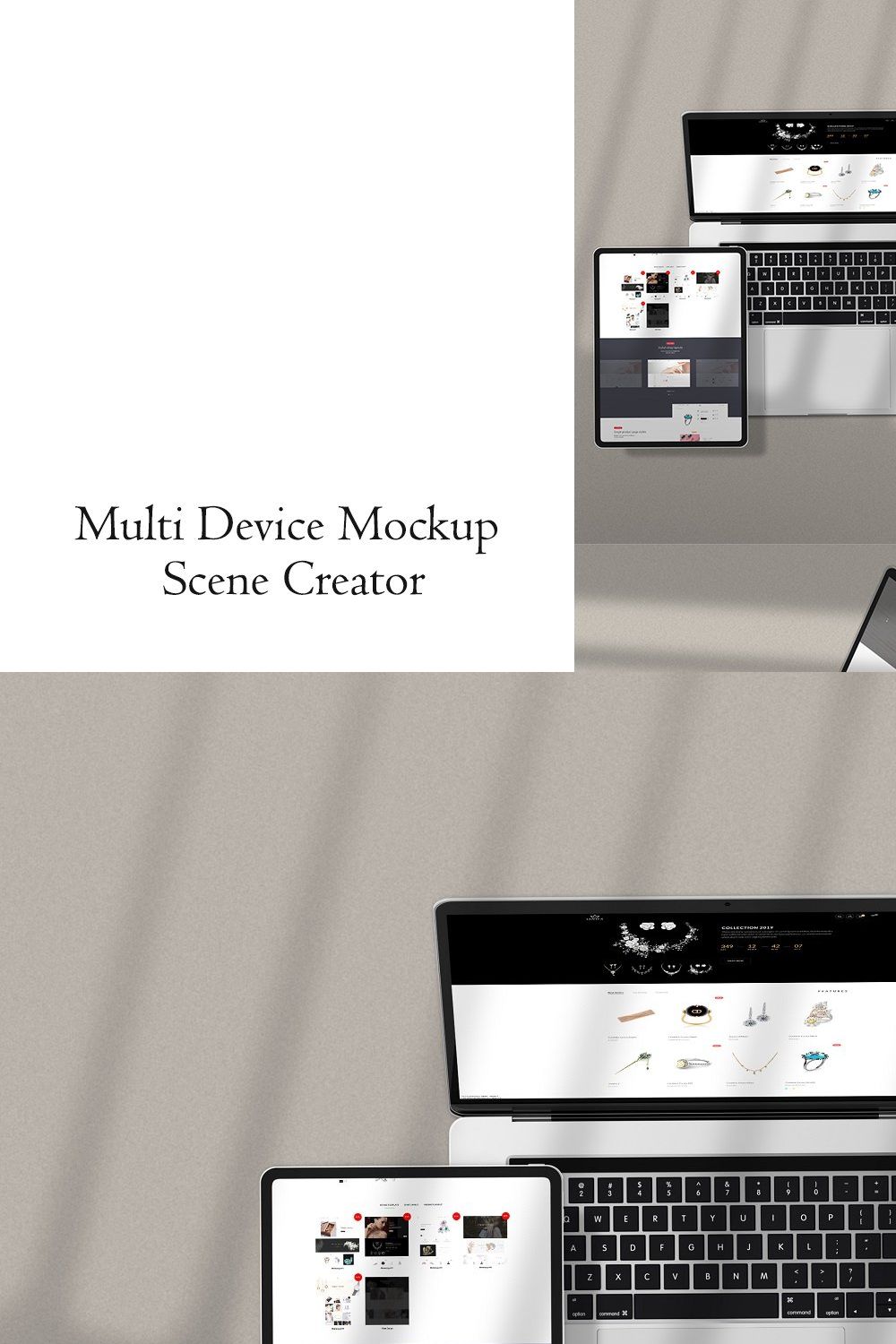 Multi Device Mockup - Scene Creator pinterest preview image.