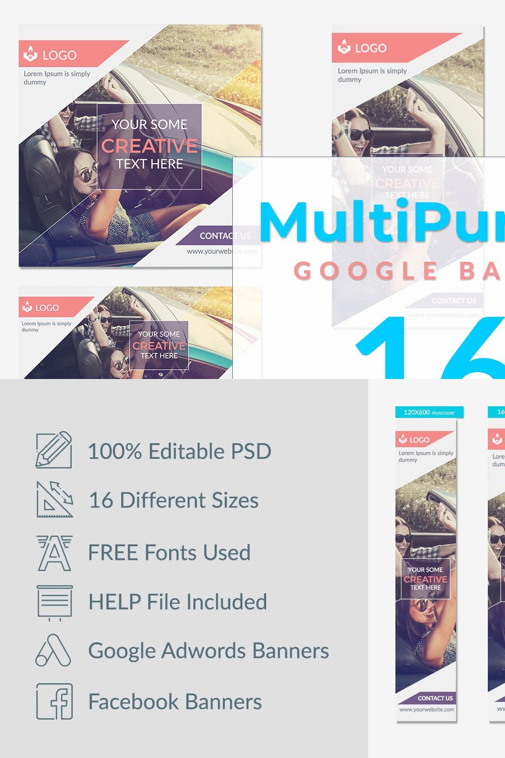 Multipurpose Banners pinterest preview image.