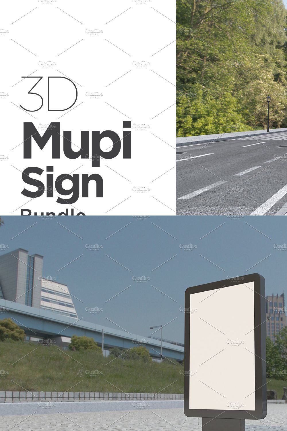 Mupi Sign Billboard Mockup Set Vol 1 pinterest preview image.