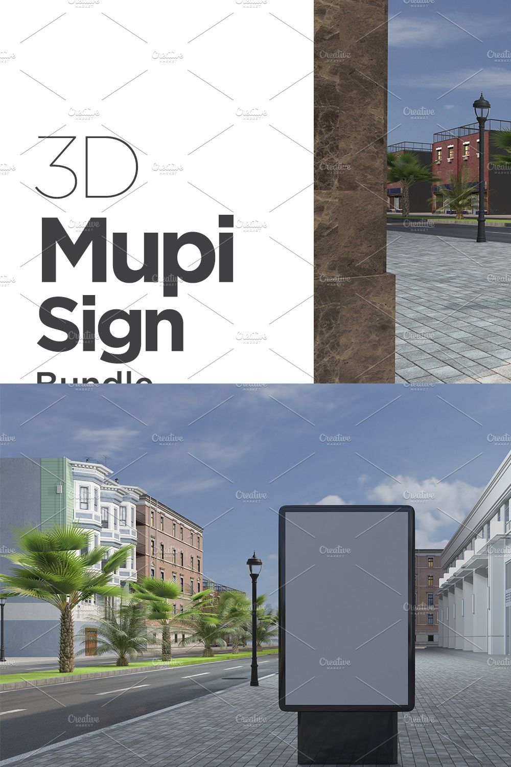 Mupi Sign Billboard Mockup Set Vol10 pinterest preview image.