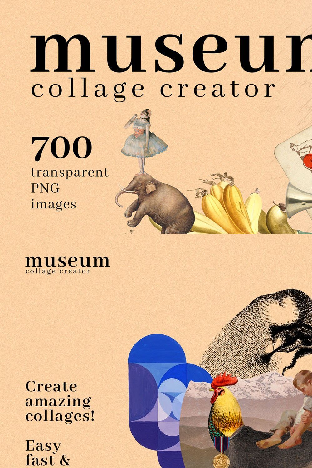 Museum Collage Creator pinterest preview image.