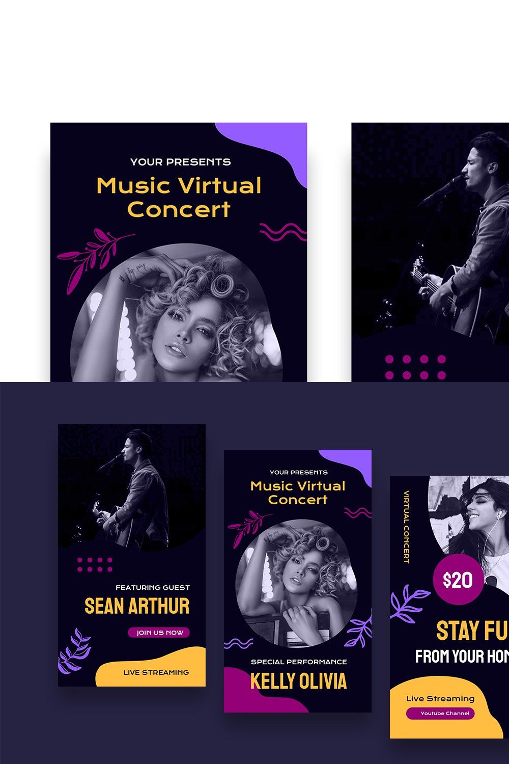 Music Virtual Instagram Stories pinterest preview image.