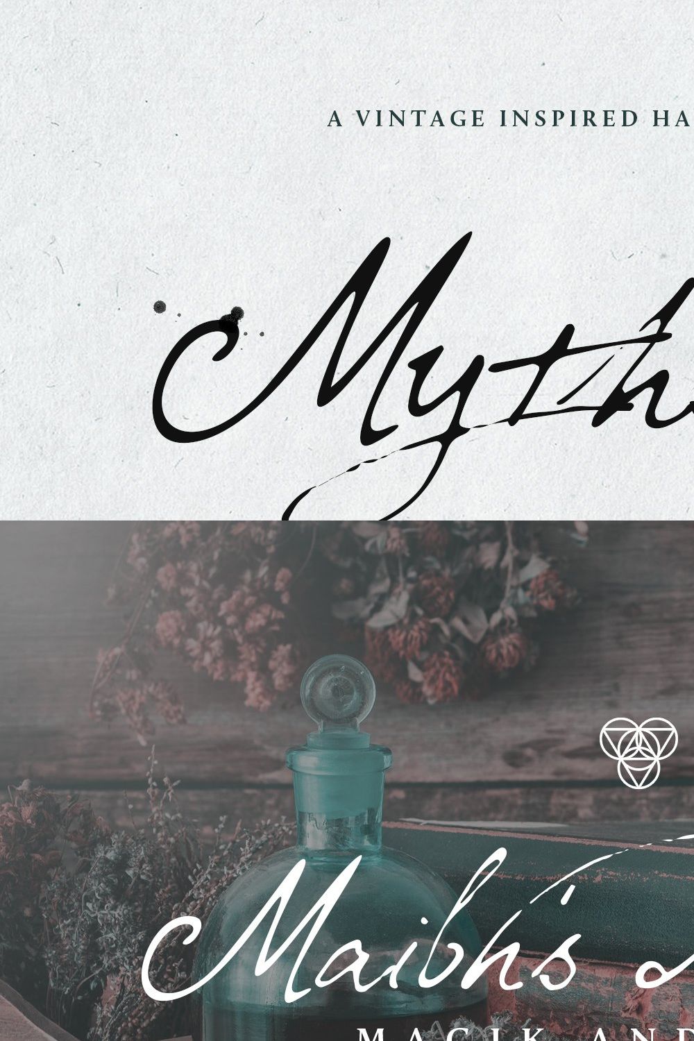 Mythshire vintage script + extras pinterest preview image.