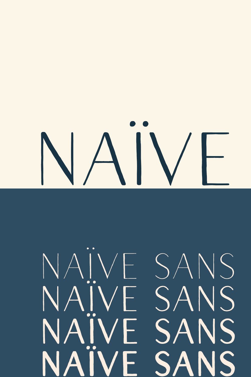 Naive Sans Font Collection pinterest preview image.