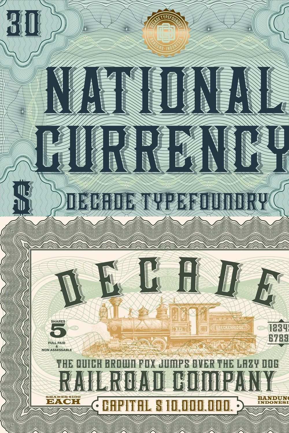 National Currency Font pinterest preview image.
