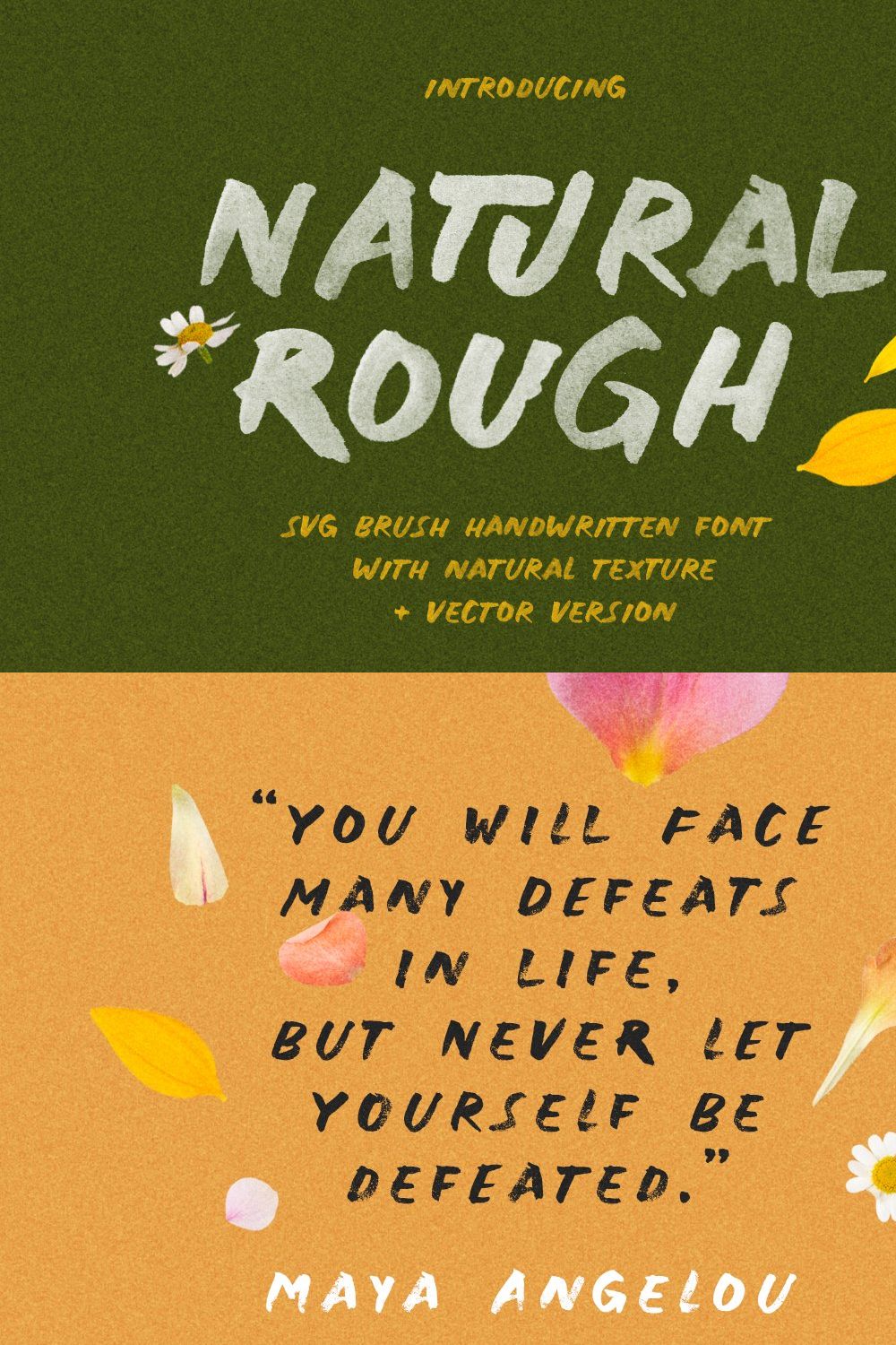Natural Rough- SVG Handwritten Font pinterest preview image.