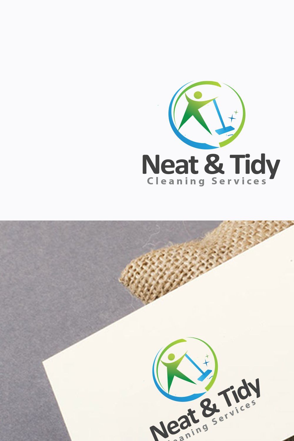 Neat and Tidy Cleaning Logo pinterest preview image.