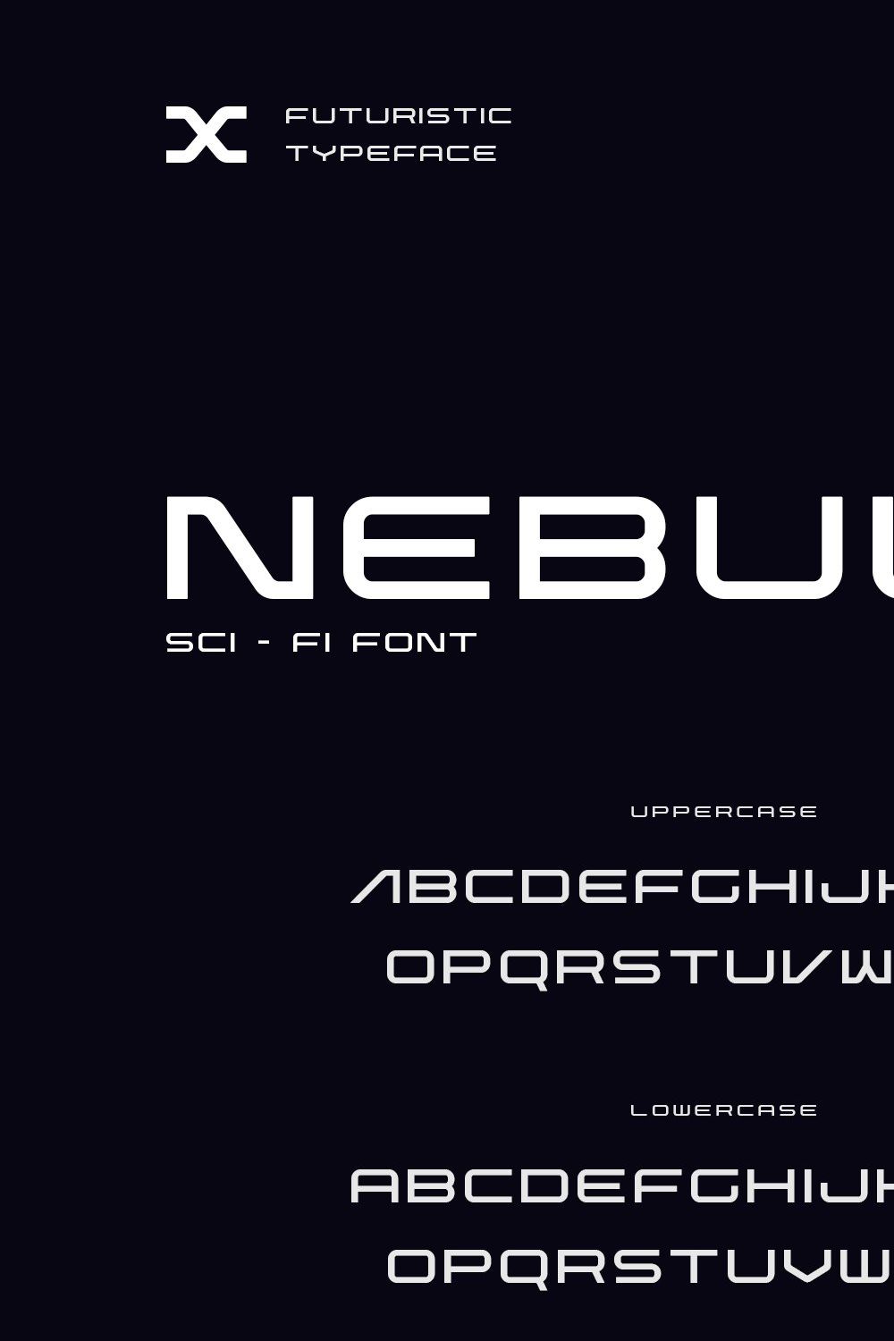 Nebula Font pinterest preview image.