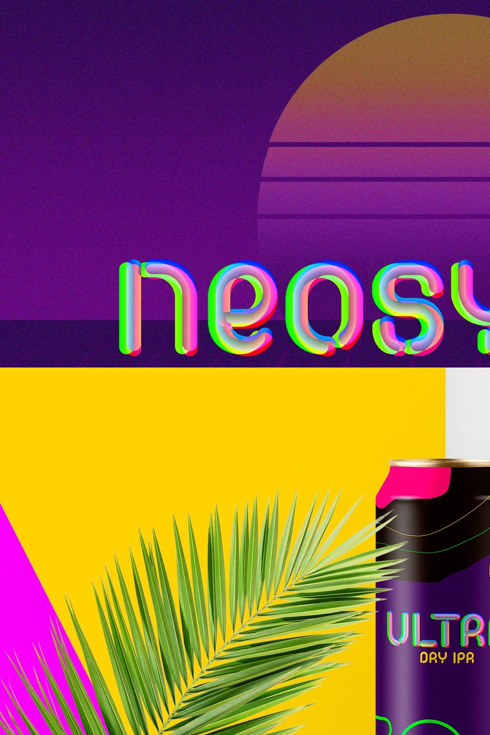 NeoSynth | Vaporwave Font Styles pinterest preview image.