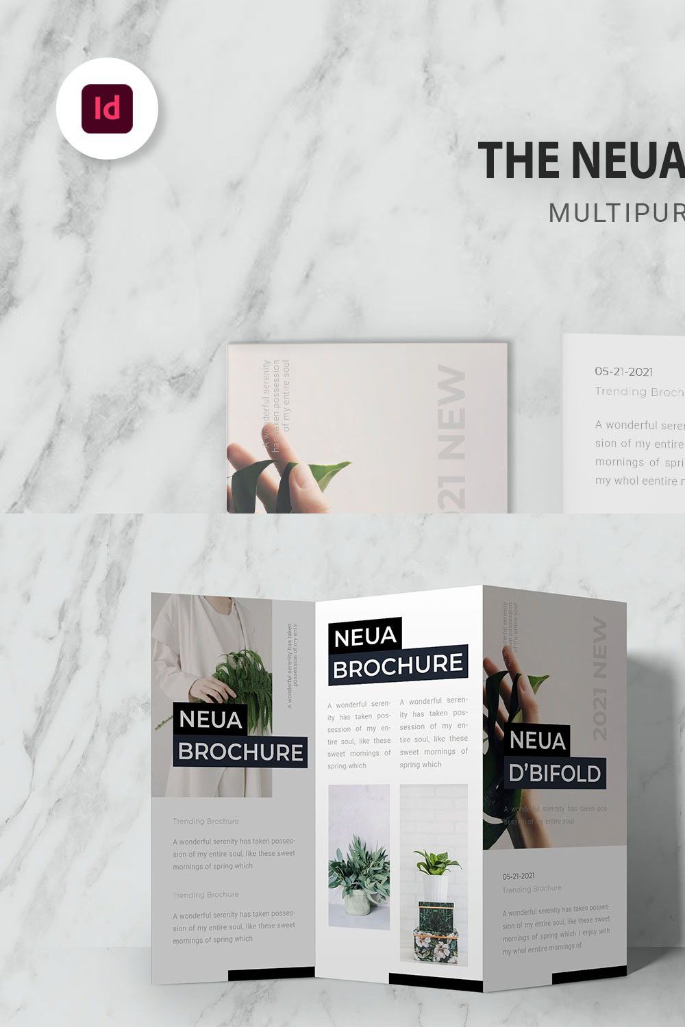 Neua Trifold Brochure pinterest preview image.