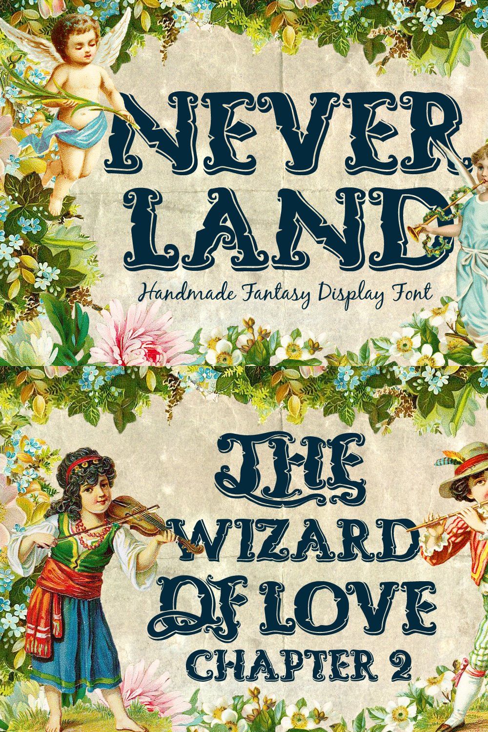 Neverland Handmade Font pinterest preview image.
