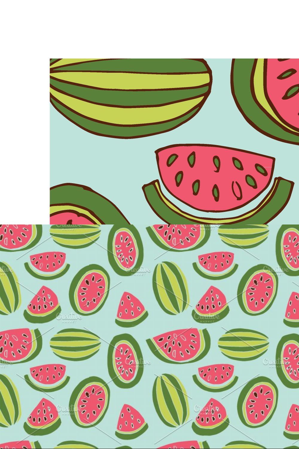 NEW! 8 Watermelon summer patterns! pinterest preview image.