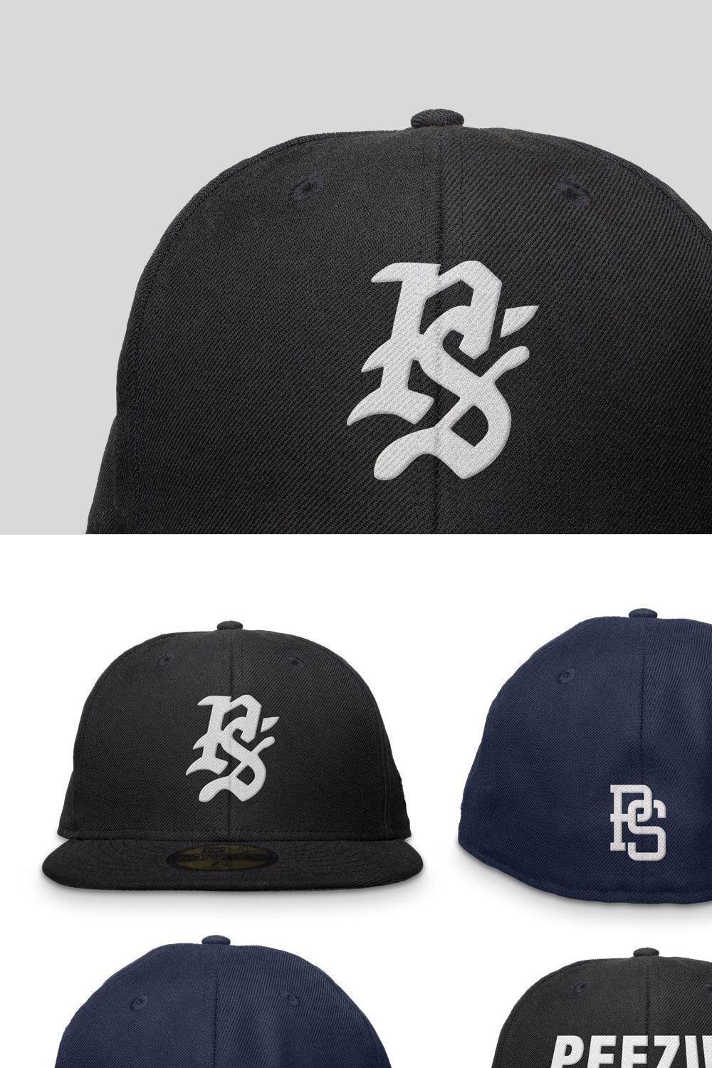 New Era 59Fifty Fitted Hat Mockups pinterest preview image.
