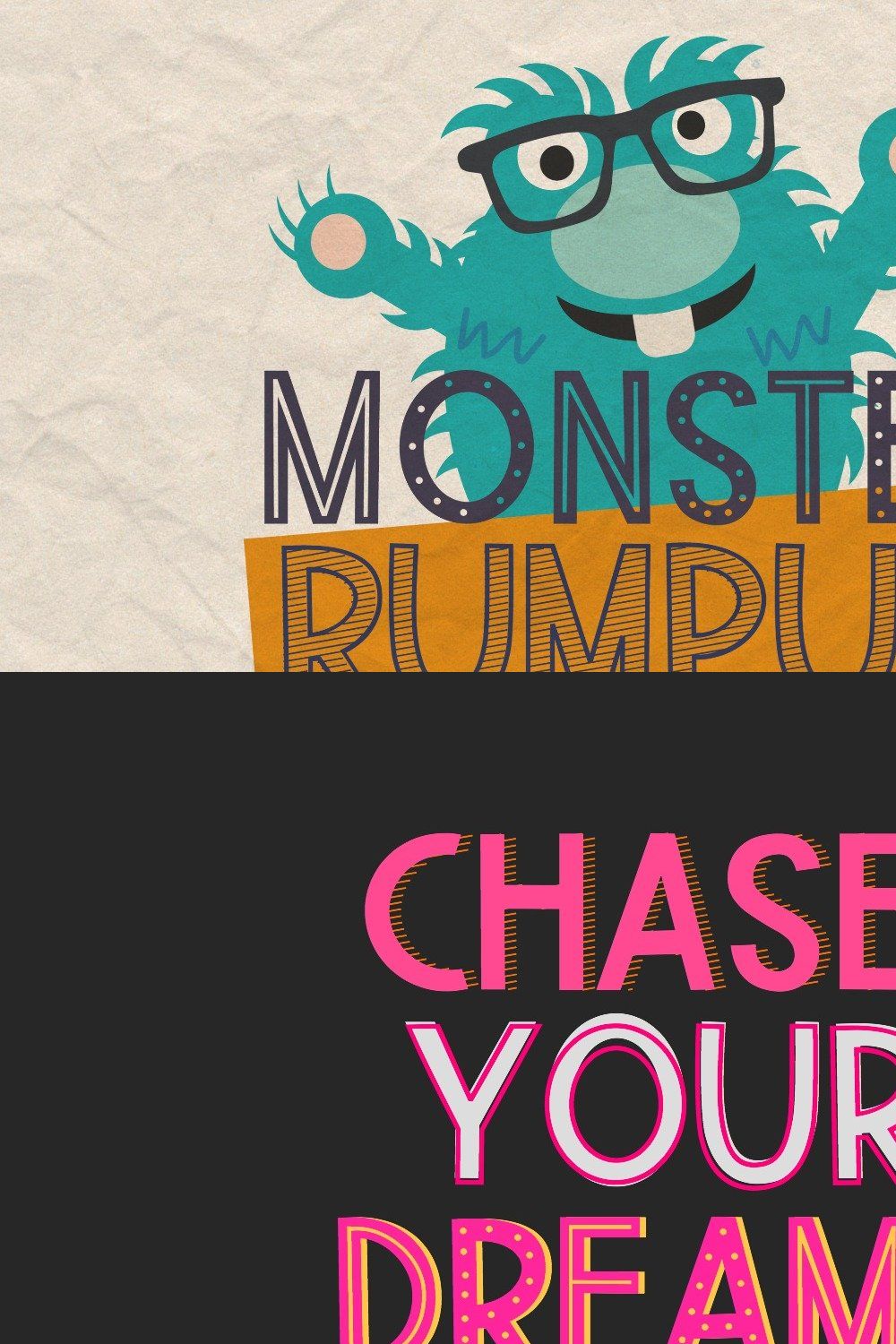 New!! Monster Rumpus Font pinterest preview image.