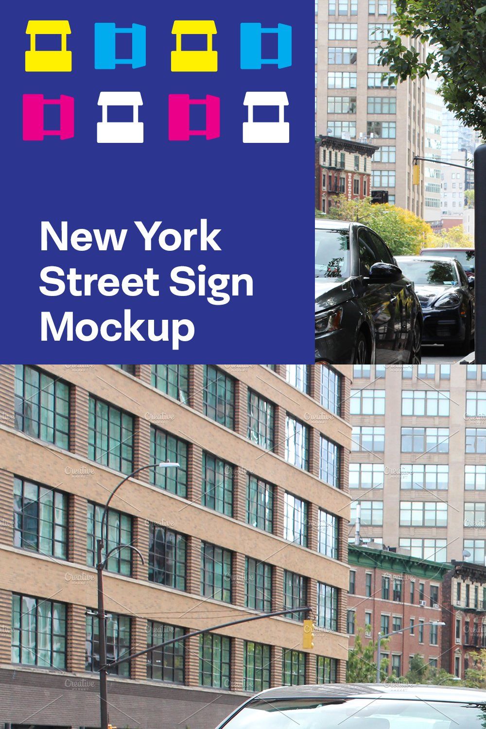 New York Street Sign Mockup pinterest preview image.