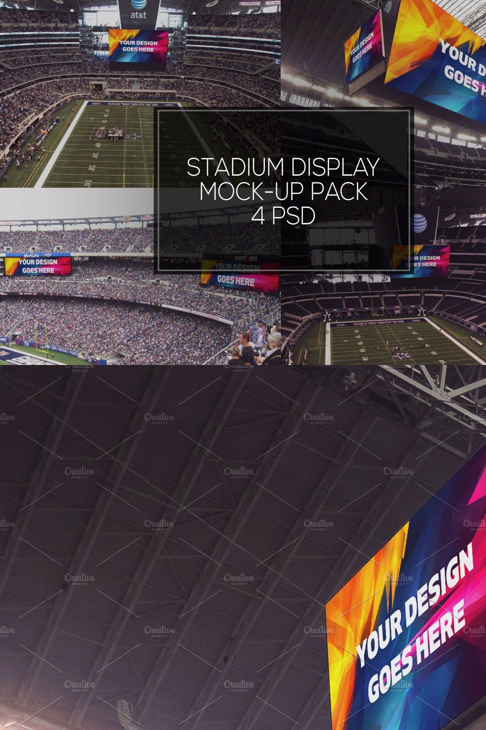 NFL Stadium Display Mock-up Pack #1 pinterest preview image.