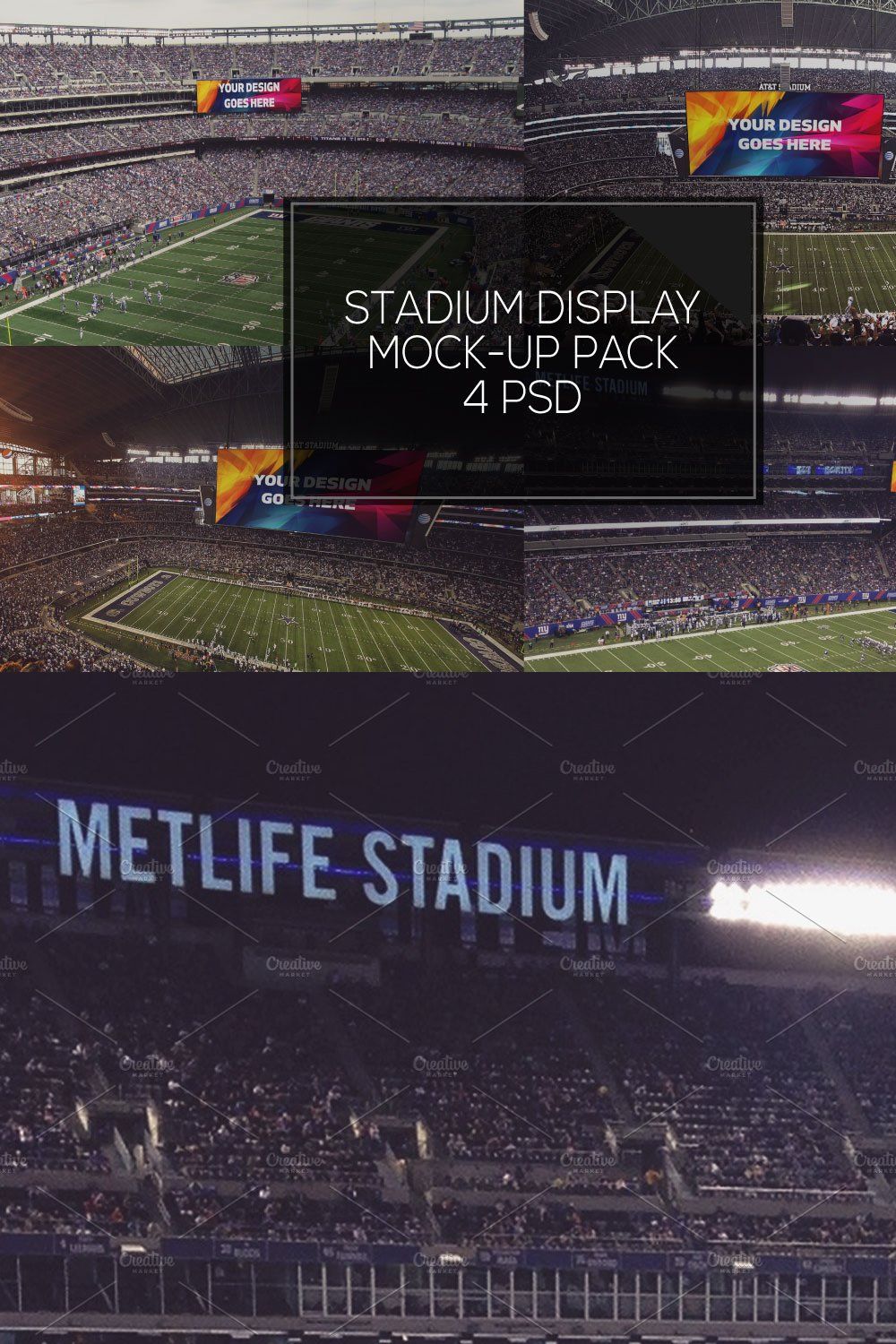 NFL Stadium Display Mock-up Pack #3 pinterest preview image.