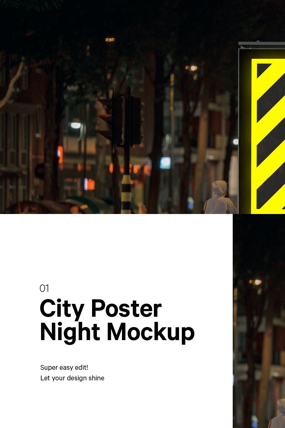 Night City Poster Mockup pinterest preview image.