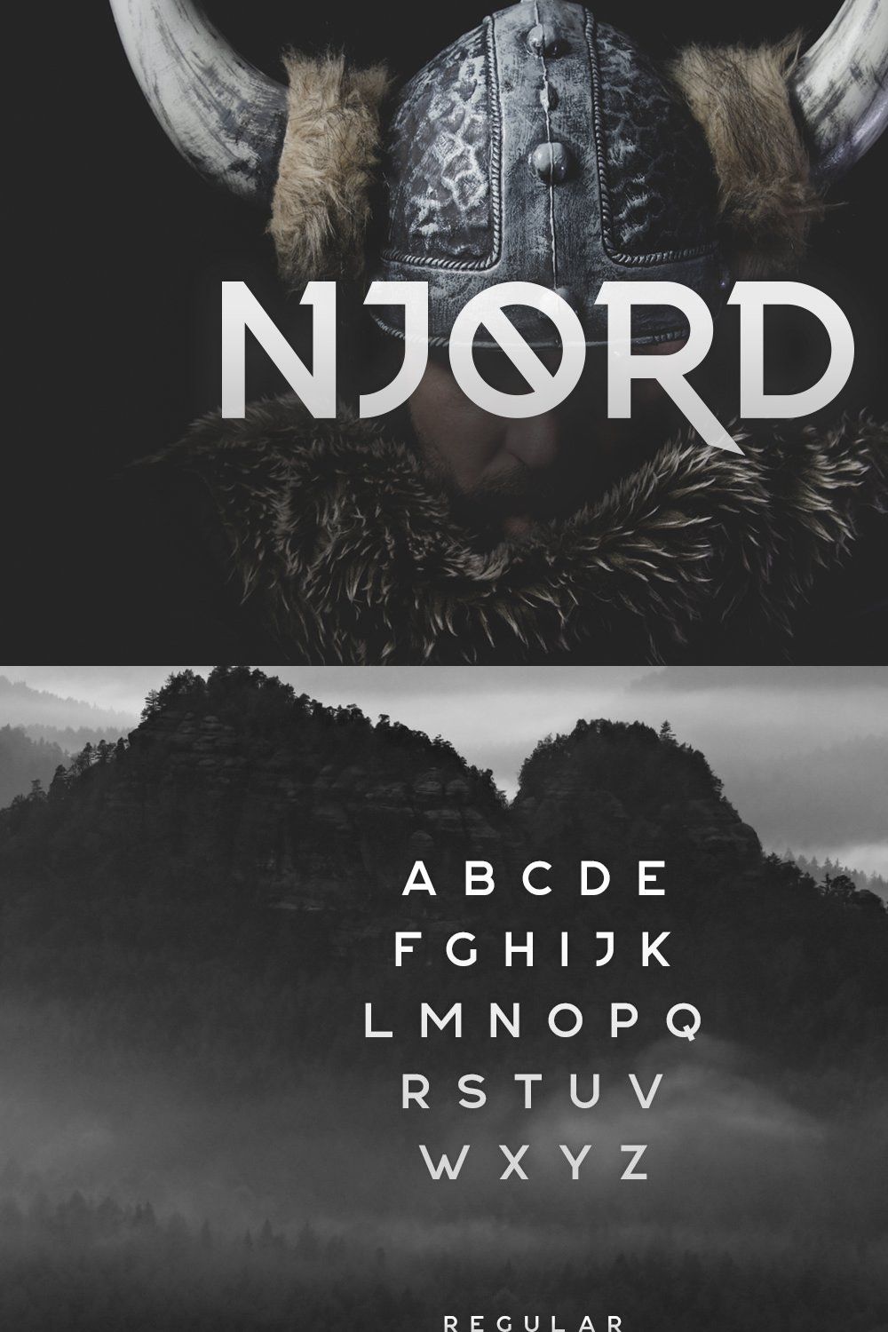 Njord Typeface pinterest preview image.
