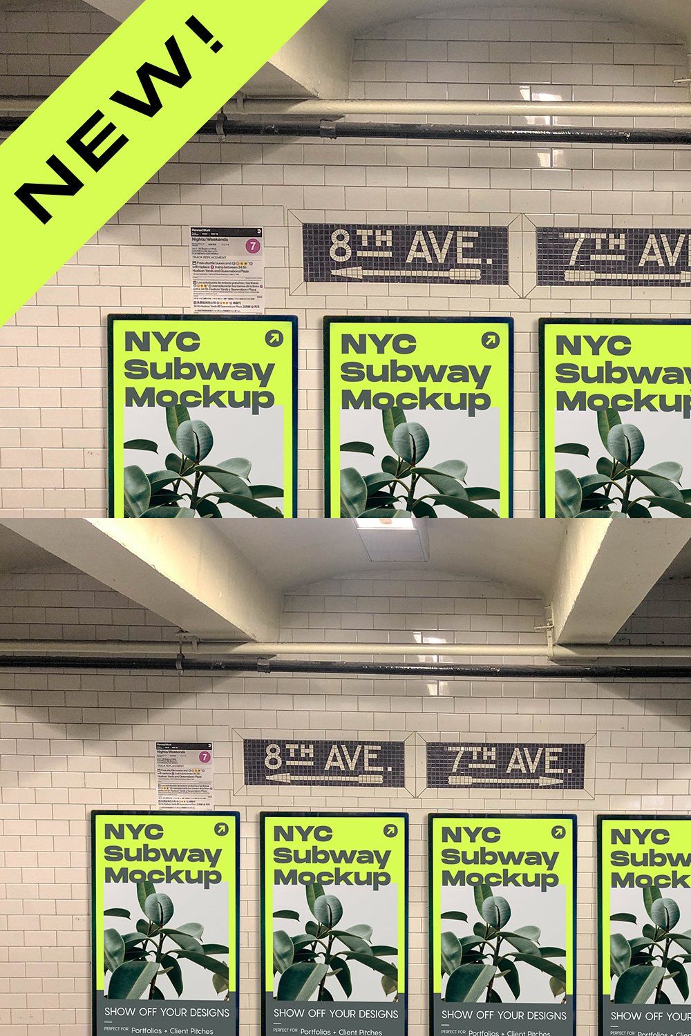 NYC Subway Ad Mockup pinterest preview image.