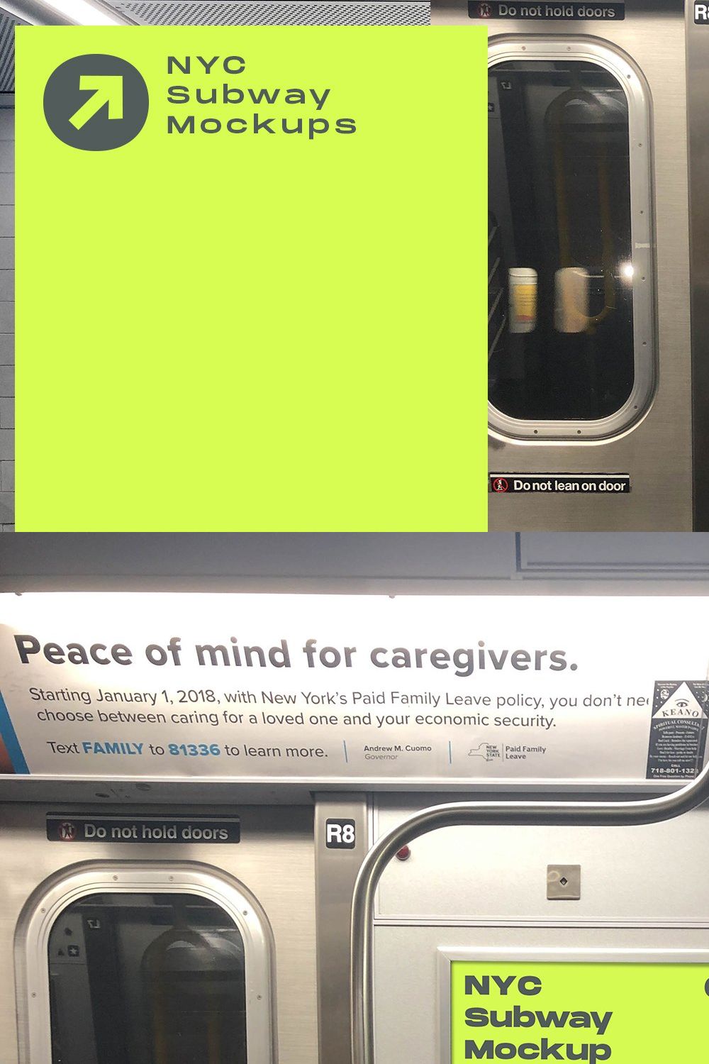 NYC Subway Ad Mockup pinterest preview image.