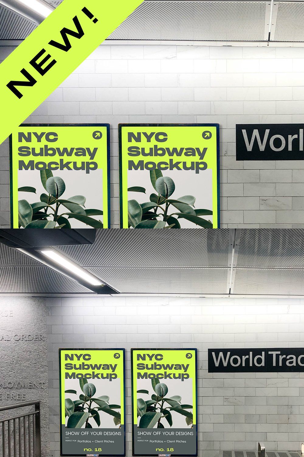 NYC Subway Ad Mockup pinterest preview image.