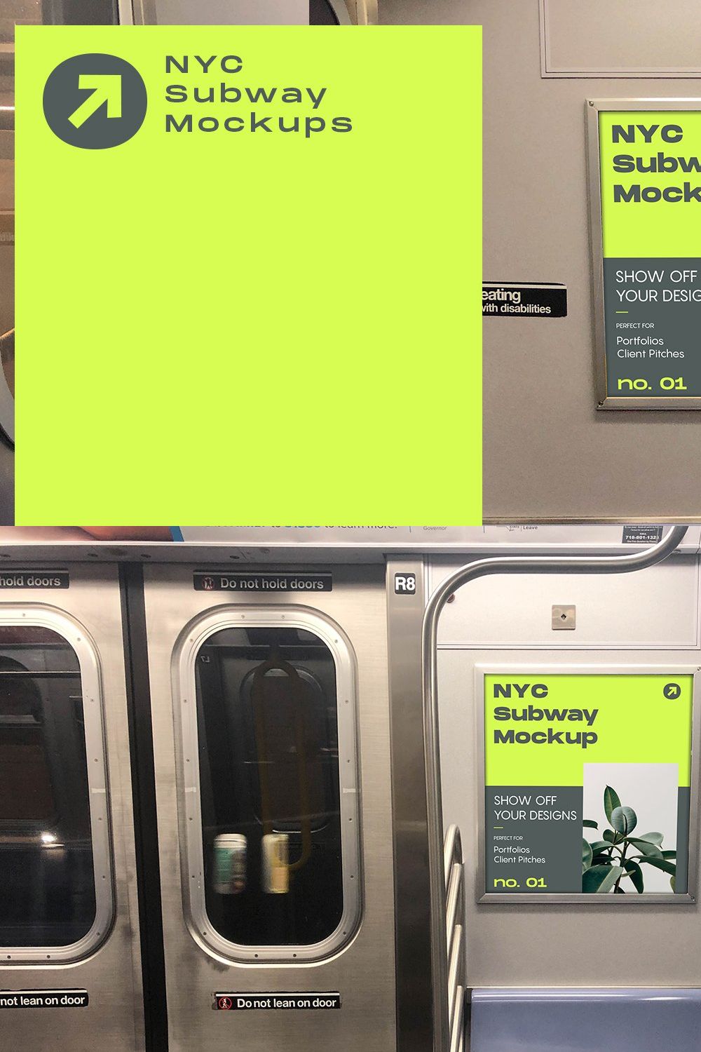 NYC Subway Billboard Mockup pinterest preview image.