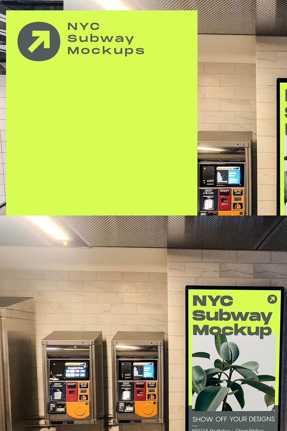 NYC Subway Billboard Mockup pinterest preview image.