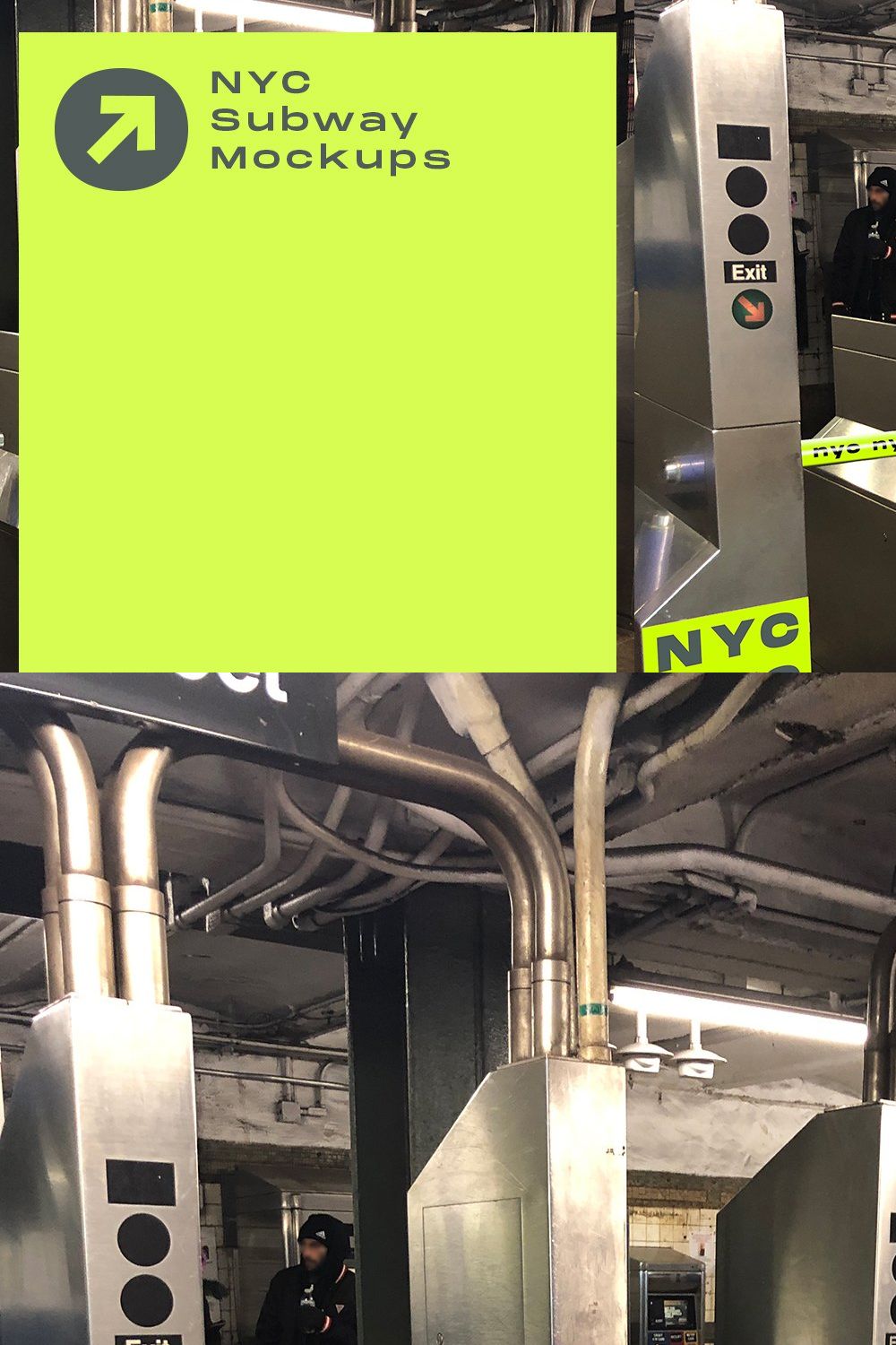 NYC Subway Billboard Mockup pinterest preview image.