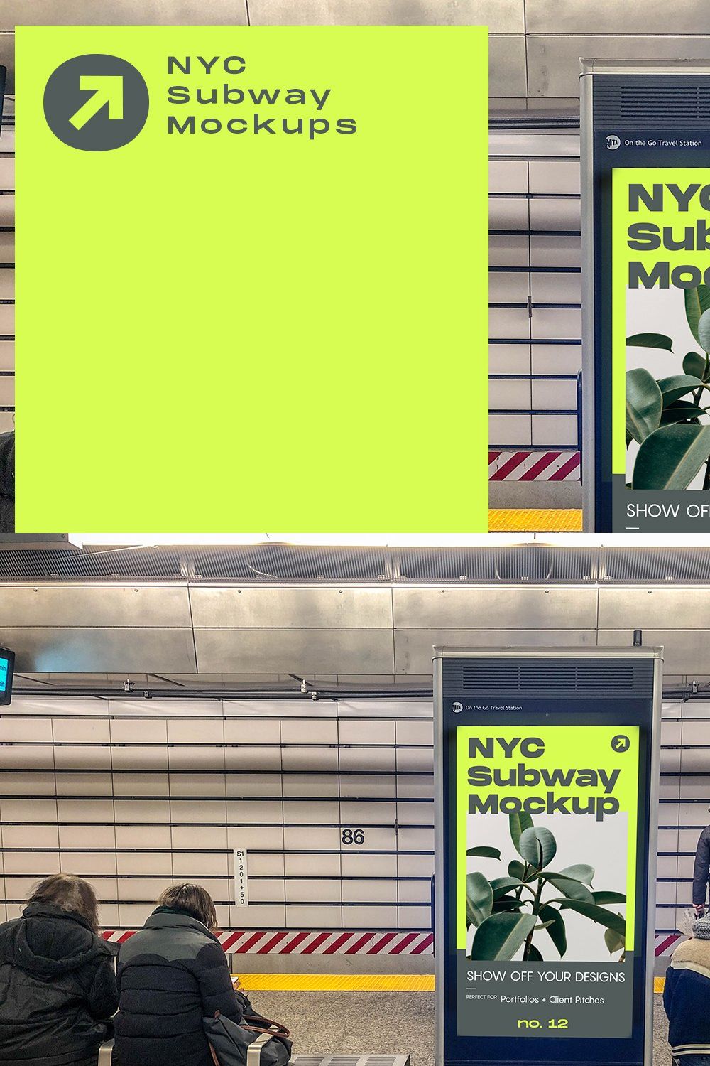 NYC Subway Billboard Mockup pinterest preview image.