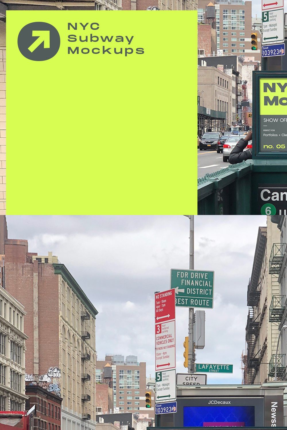 NYC Subway Billboard Mockup pinterest preview image.