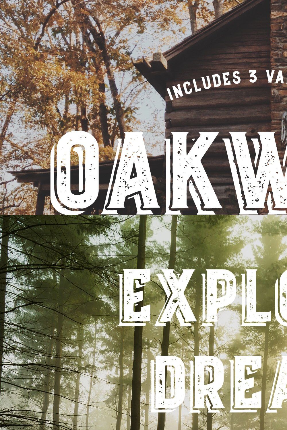 Oakwood - Rustic Font pinterest preview image.