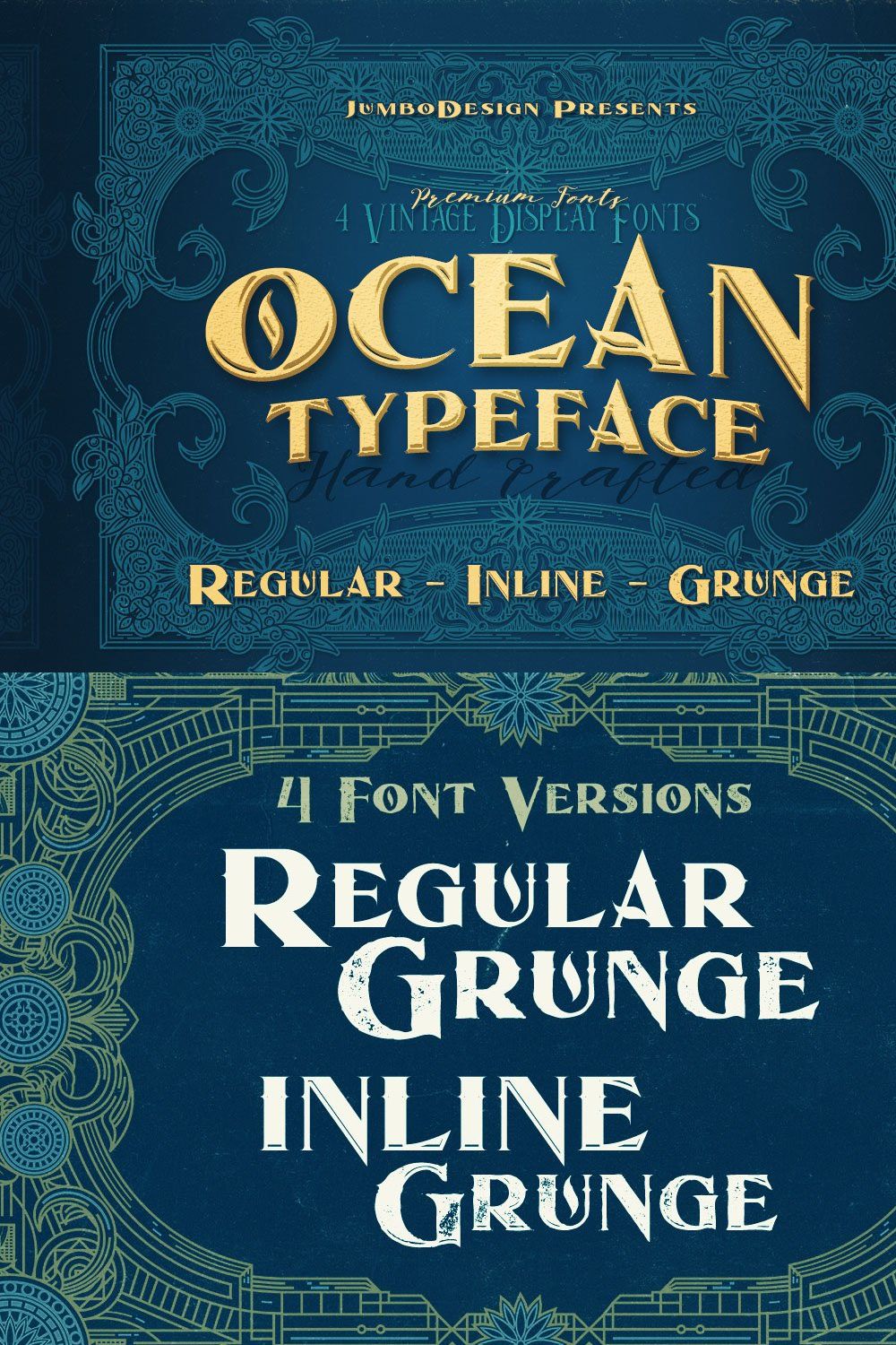Ocean - Display Font pinterest preview image.