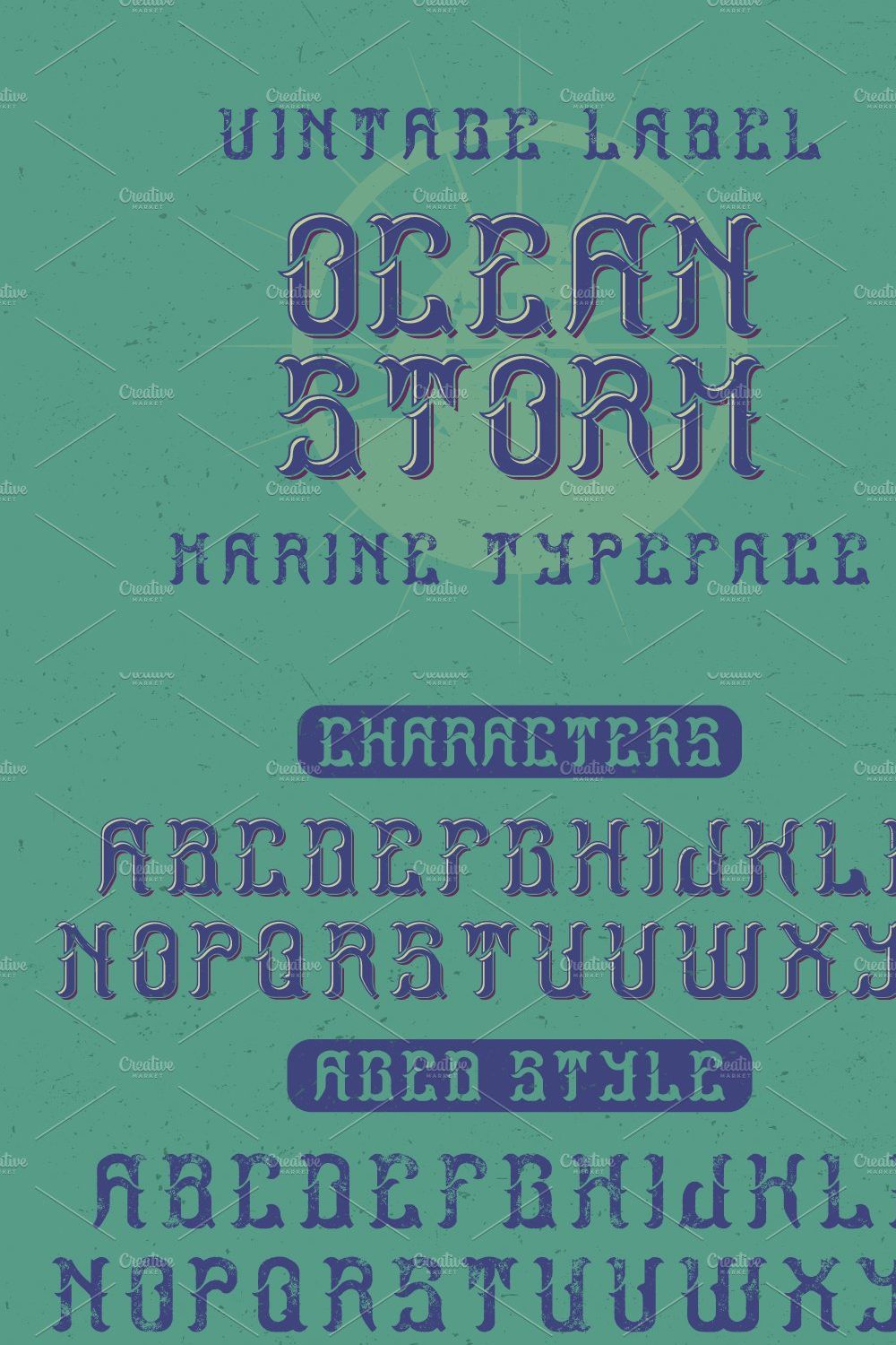 Ocean Storm label font pinterest preview image.