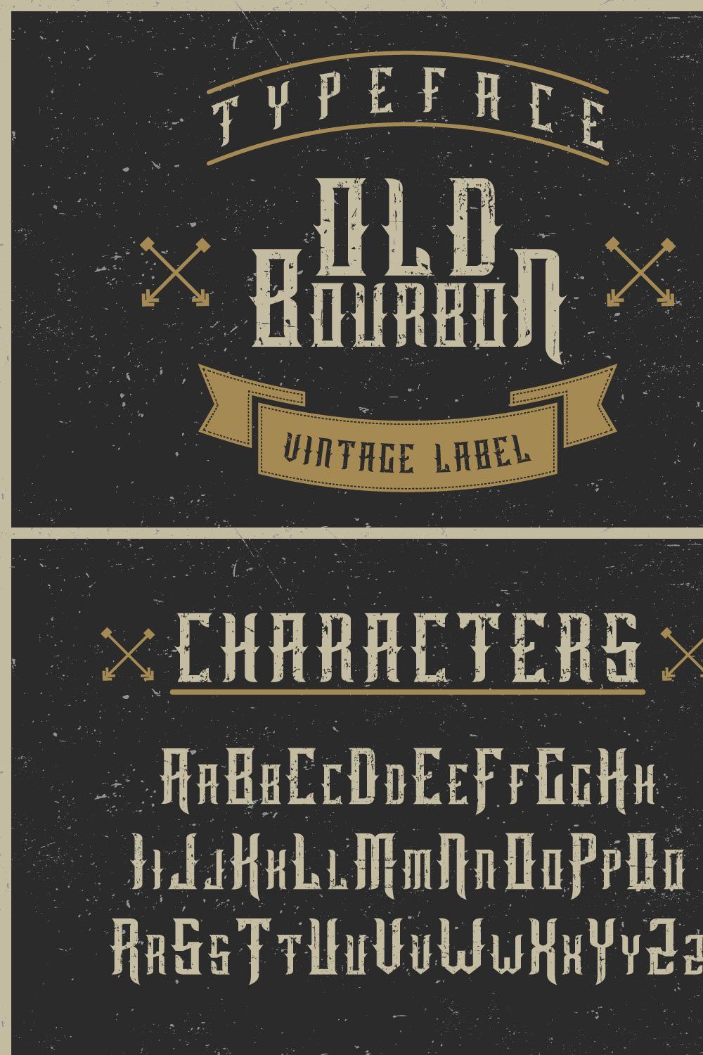 Old Bourbon label font pinterest preview image.
