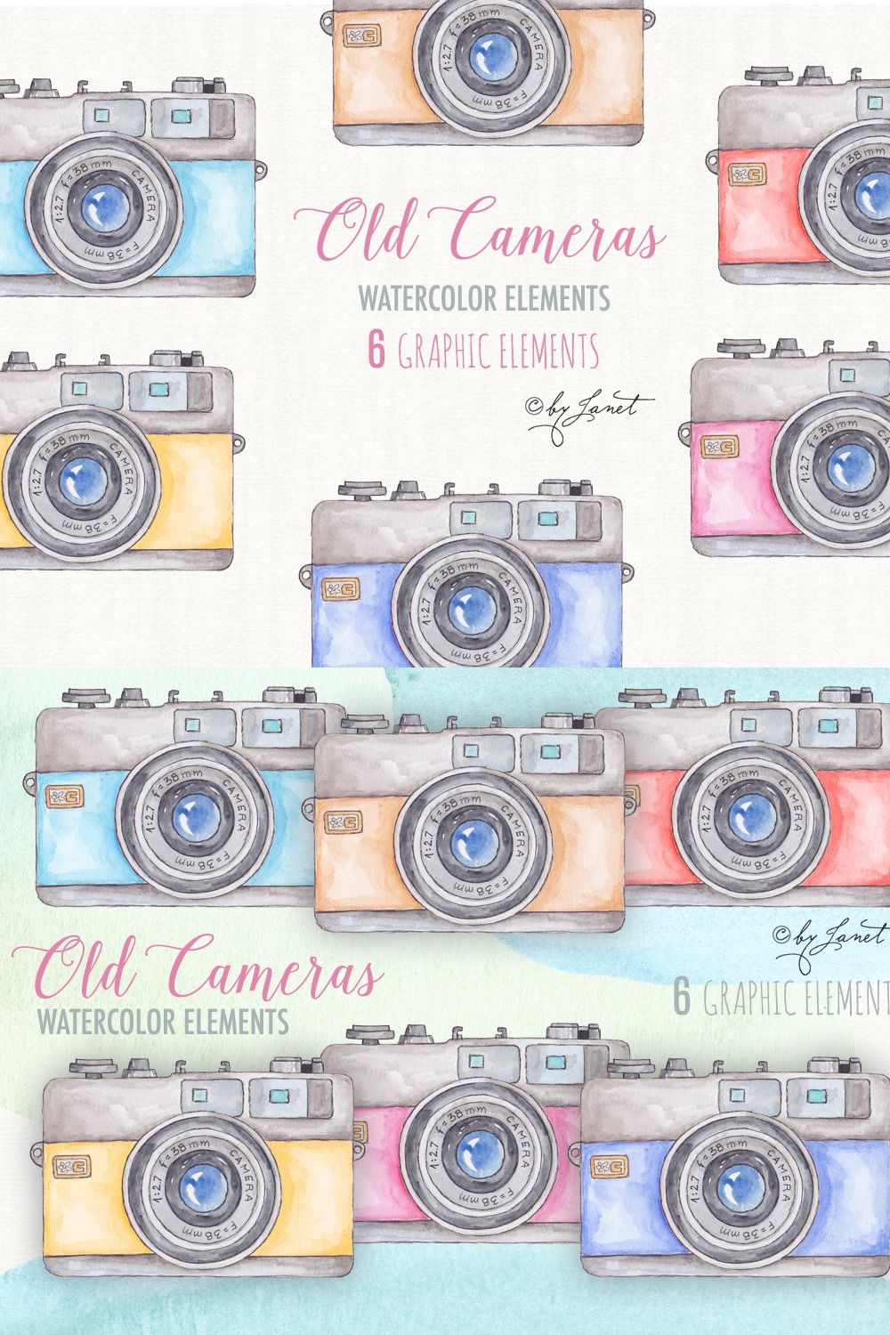 Old Cameras pinterest preview image.