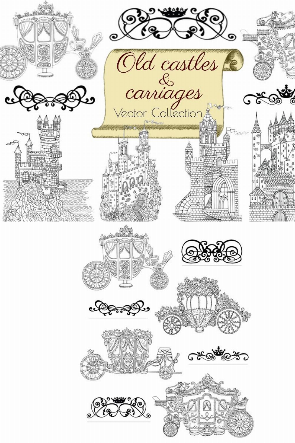 Old castles and carriages pinterest preview image.