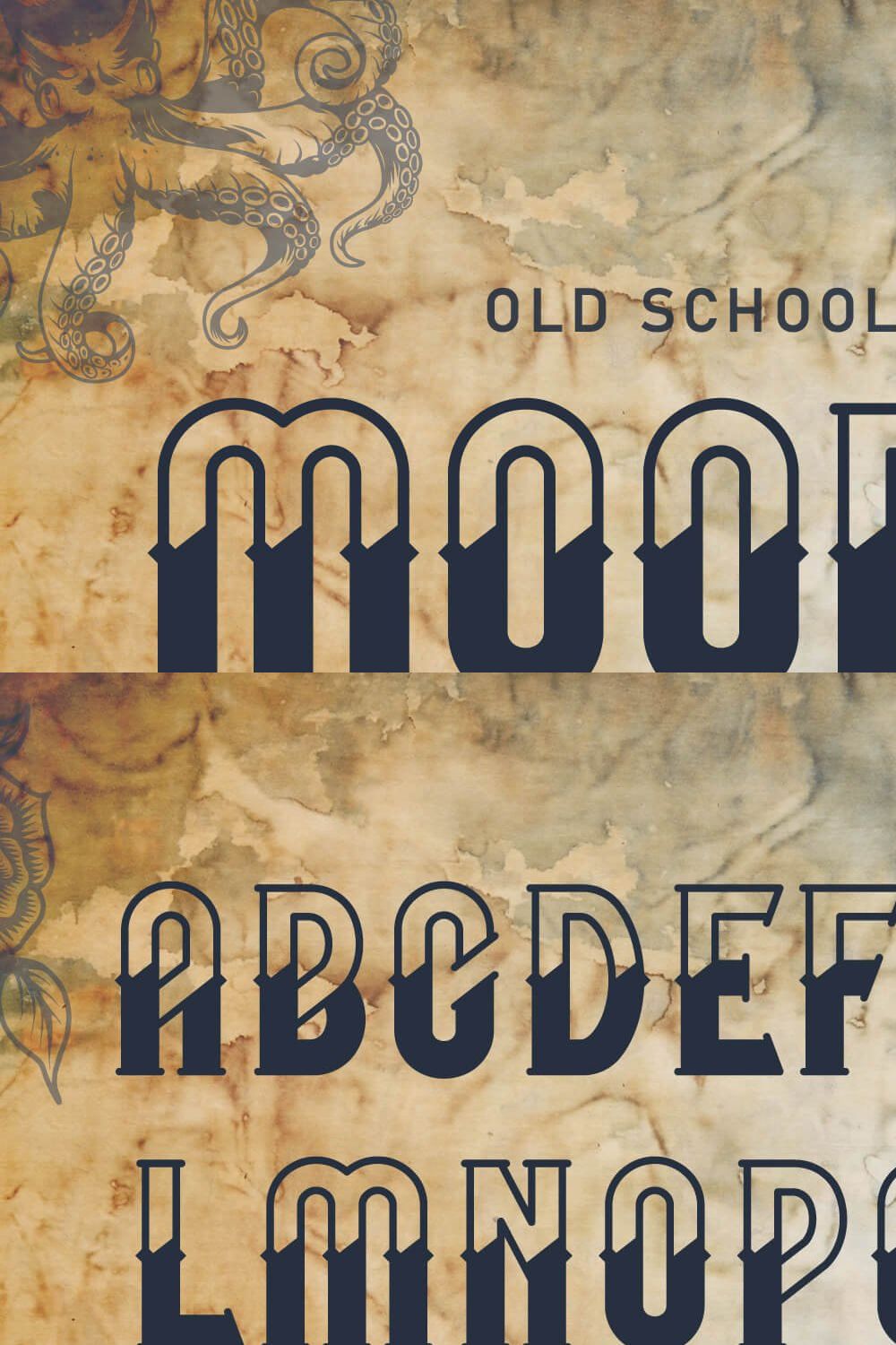Old school tattoo Mooring font pinterest preview image.