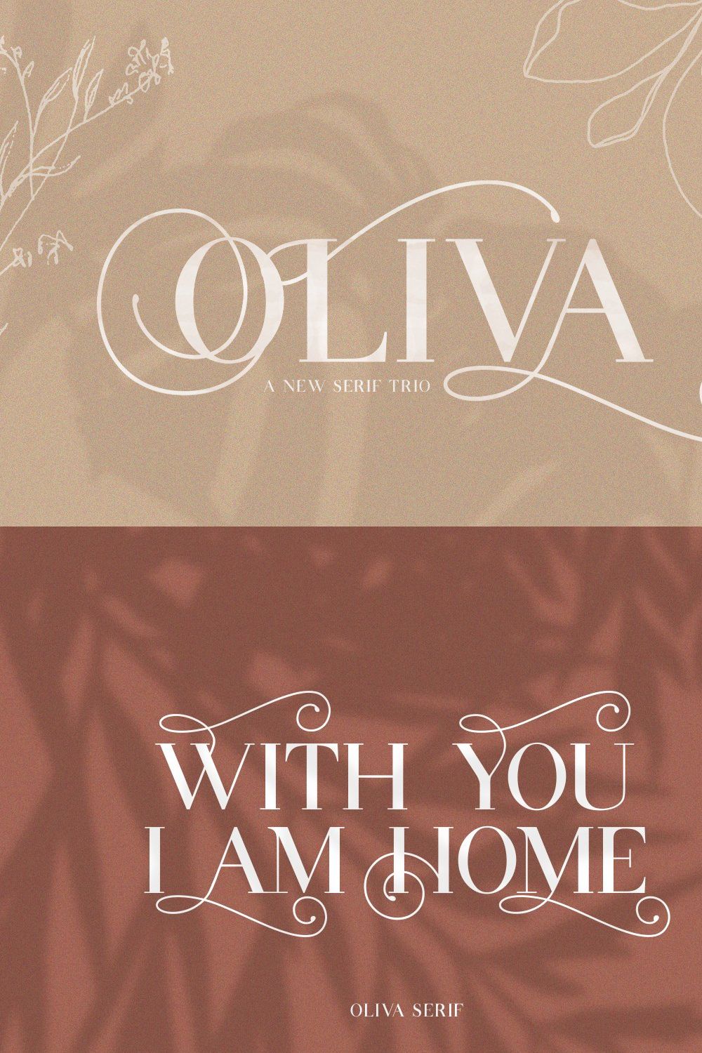 Oliva Serif Font pinterest preview image.